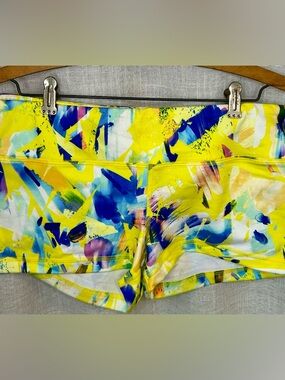Fleo OG Yellow Athletic Shorts Blue & Purple Accents Size XL